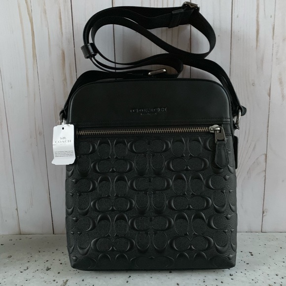 NWT COACH HOUSTON FLIGHT BAG IN SIGNATURE LEATHER - Picture 1 of 7